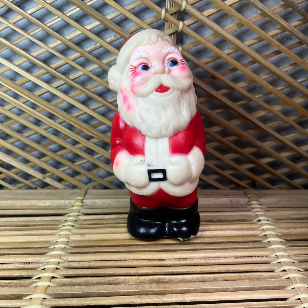 Santa Toy Vintage Christmas Squeeky Rubber Toy Santa Made in Taiwan 5.25 inches